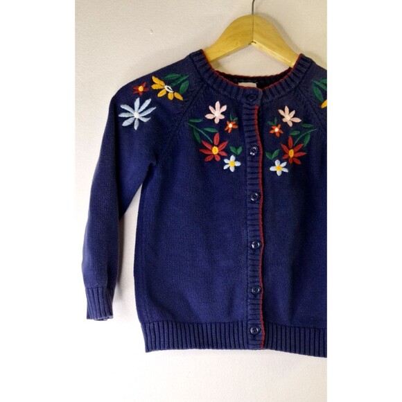 HANNAH ANDERSON Knit Floral Print Button Up Cardigan Girls Sz 6/7 Cottage Core - Picture 7 of 8
